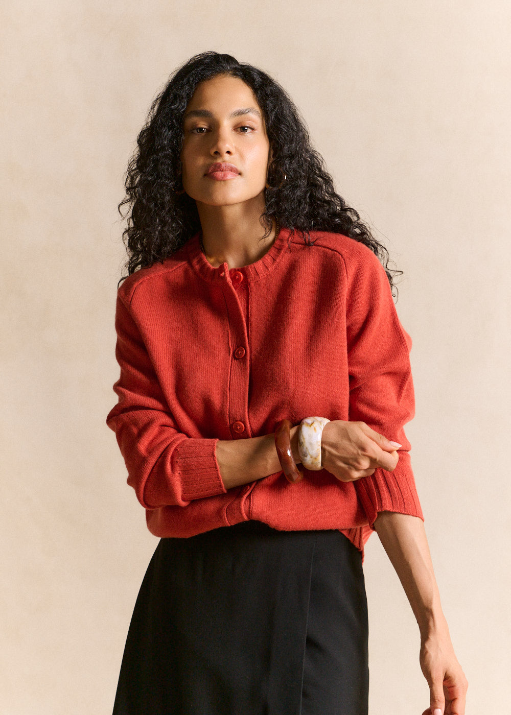 Round-neck wool cardigan - Sud Express - 1 - Sud Express
