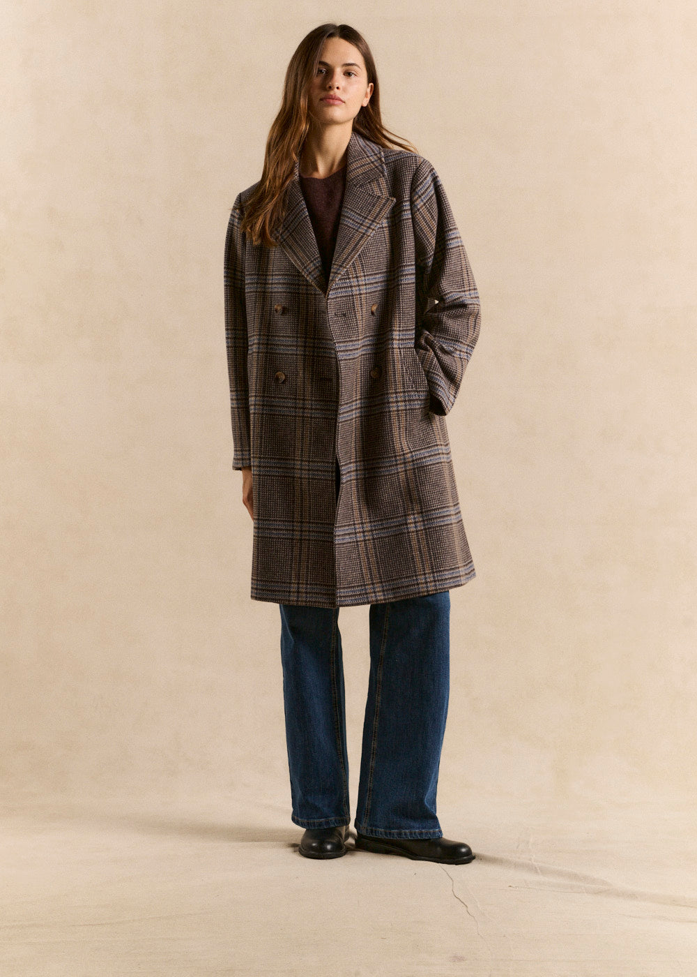 VERO Long checkered coat - 1 - Sud Express - Sud Express