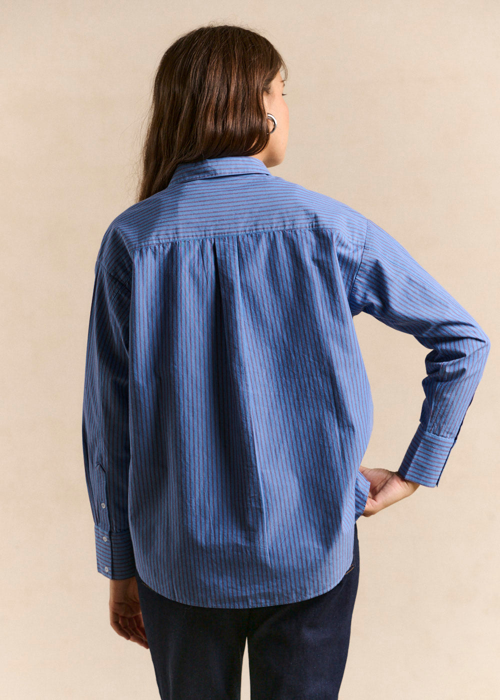 Oversized striped cotton shirt - Sud Express - 3 - Sud Express