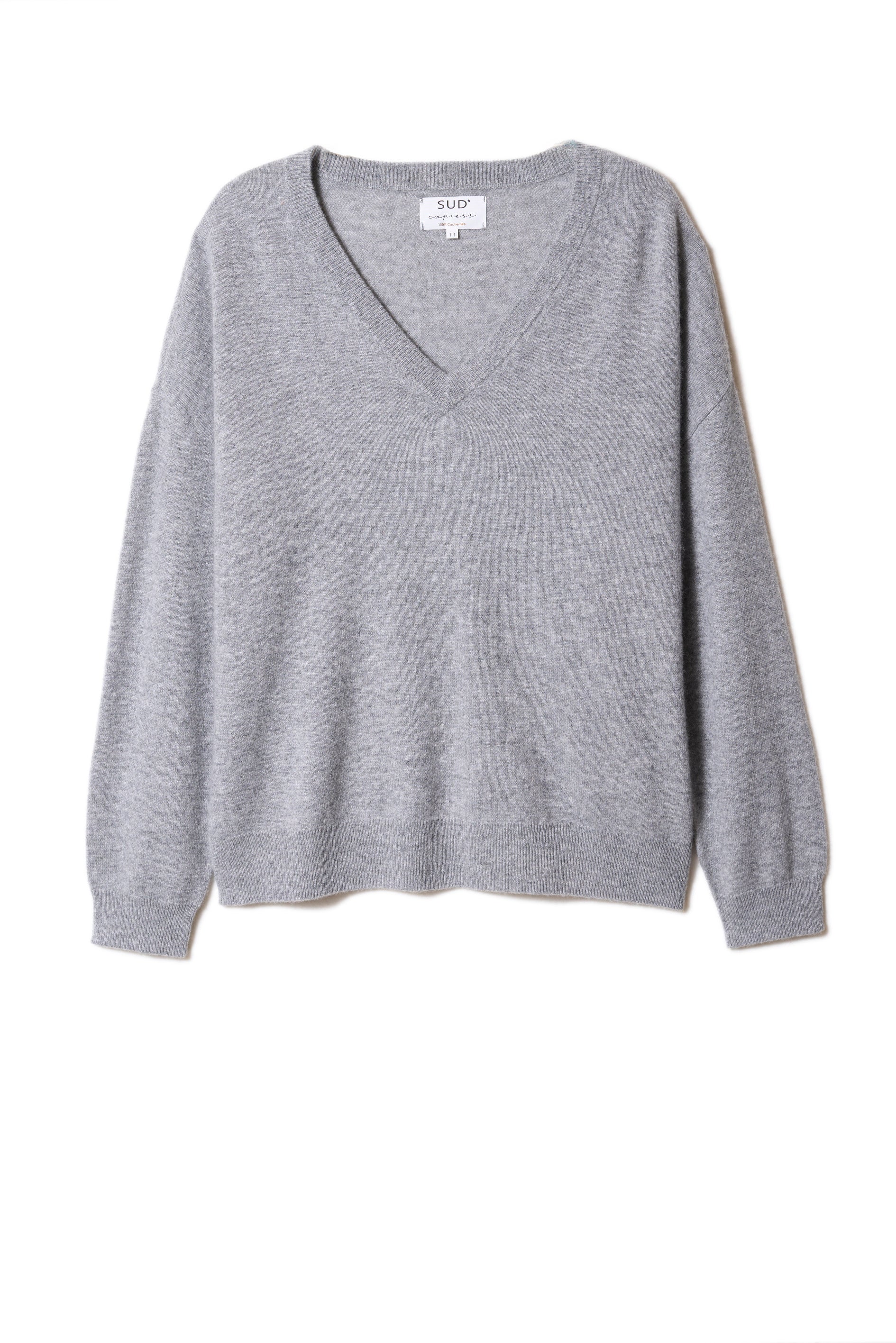 Long-sleeved cashmere V-neck jumper - Sud Express - 6 - Sud Express