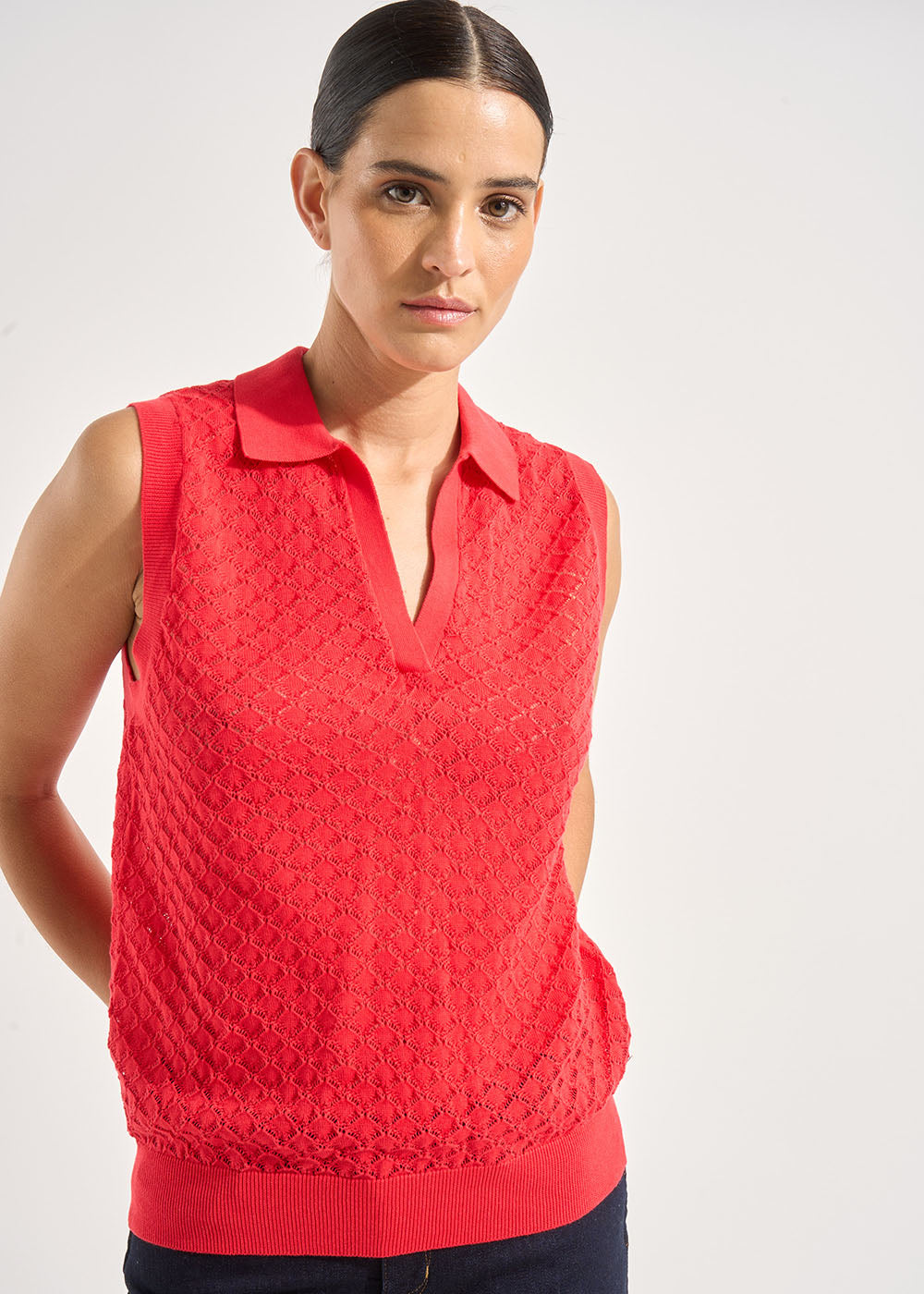 Sleeveless cotton polo - Sud Express - 5 - Sud Express