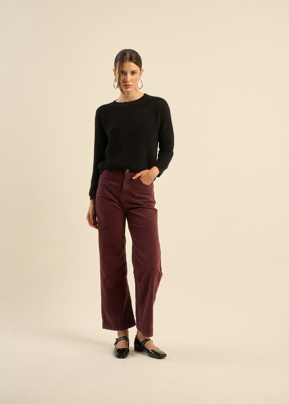 Straight-cut velvet pants - Sud Express - 1 - Sud Express