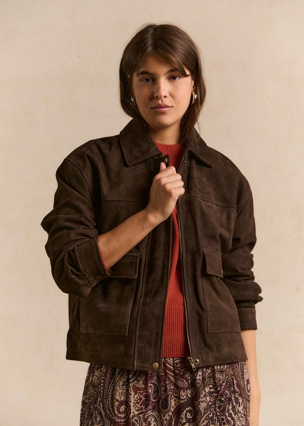 Oversized suede jacket - Sud Express - 1 - Sud Express