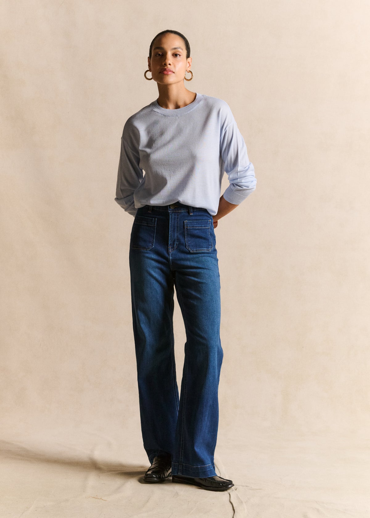 STACY  Wide-leg jeans with cuffs and high waist - 3 - Sud Express - Sud Express