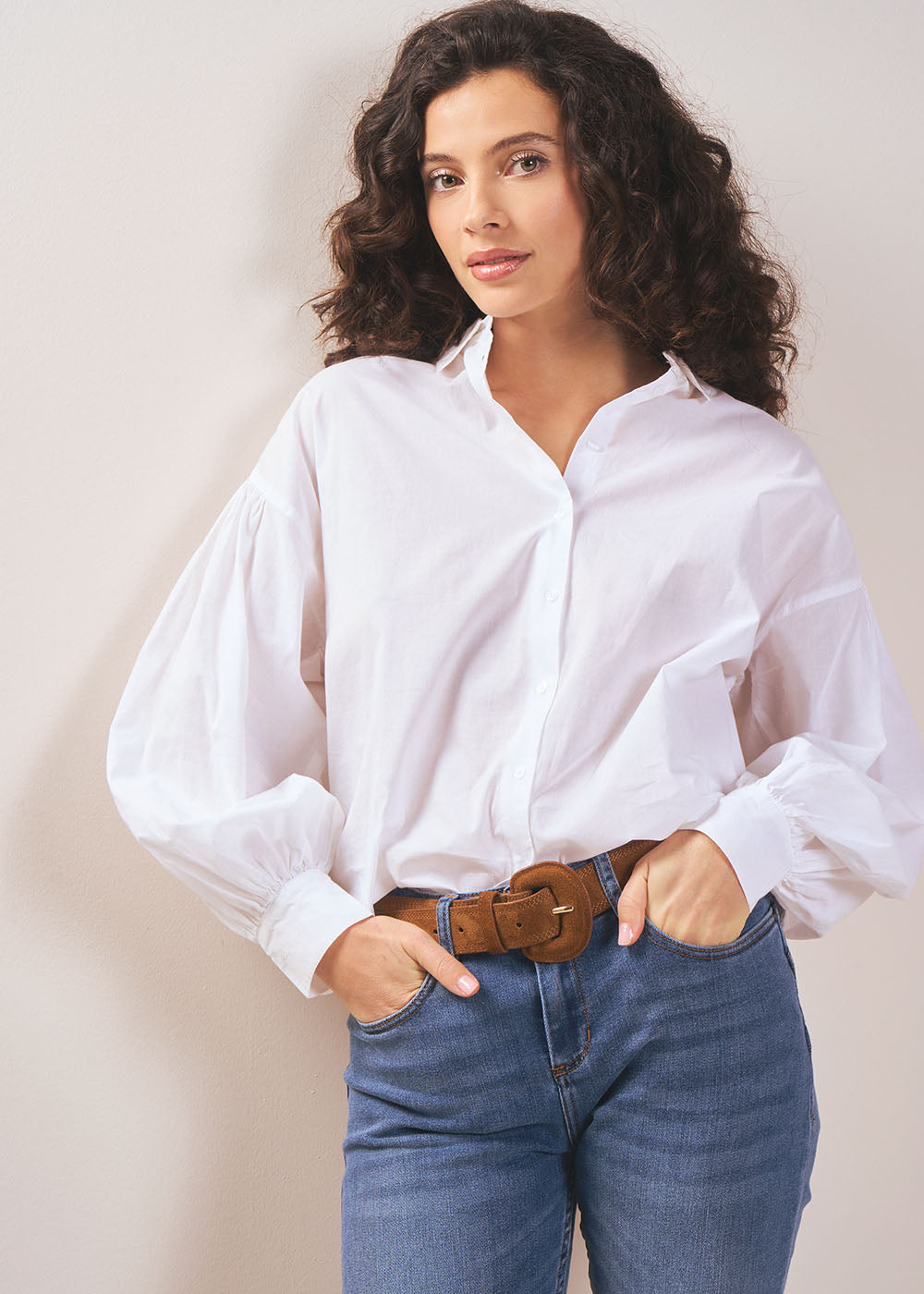Long-sleeved cotton voile blouse - Sud Express - 5 - Sud Express