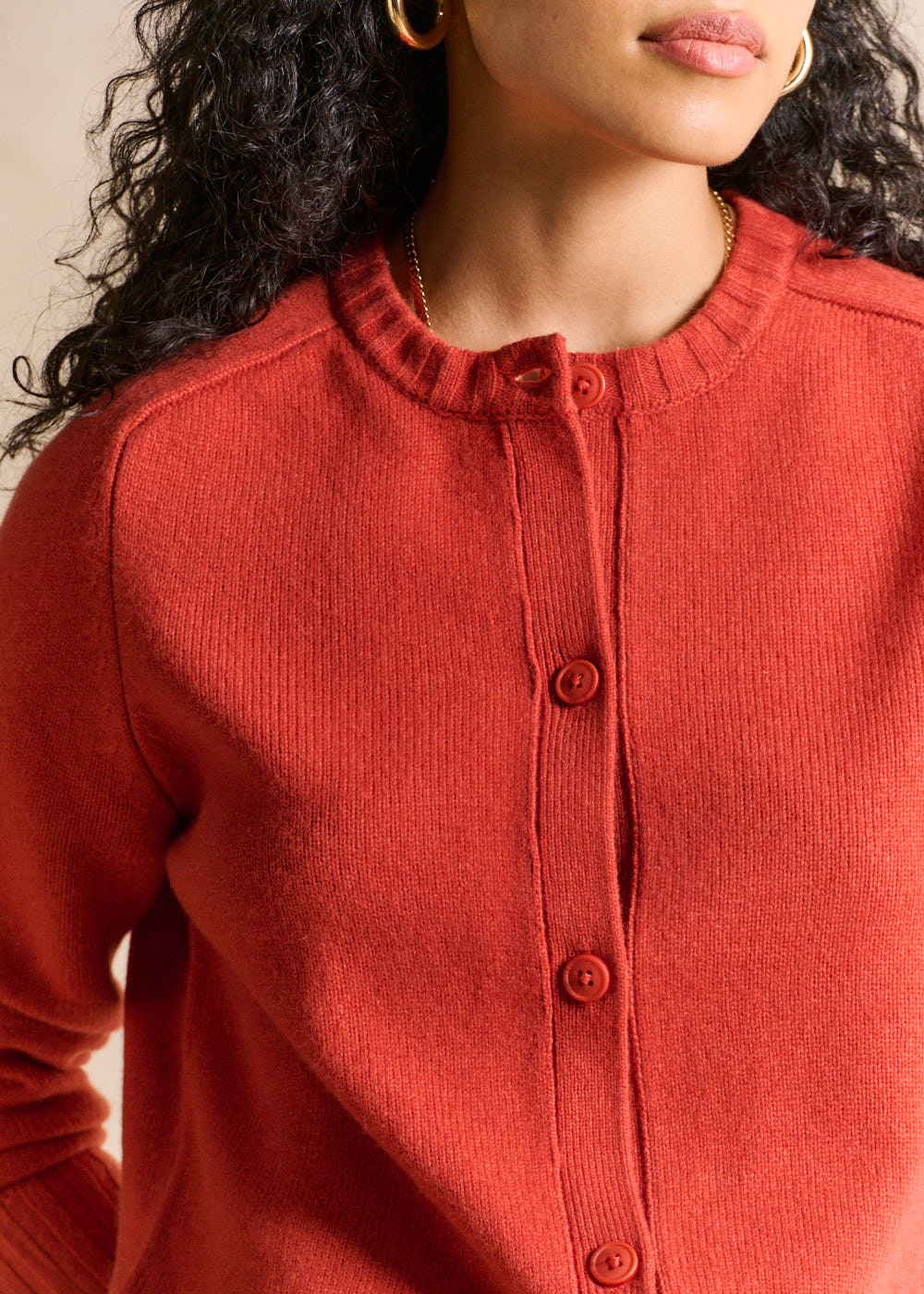 Round-neck wool cardigan - Sud Express - 2 - Sud Express