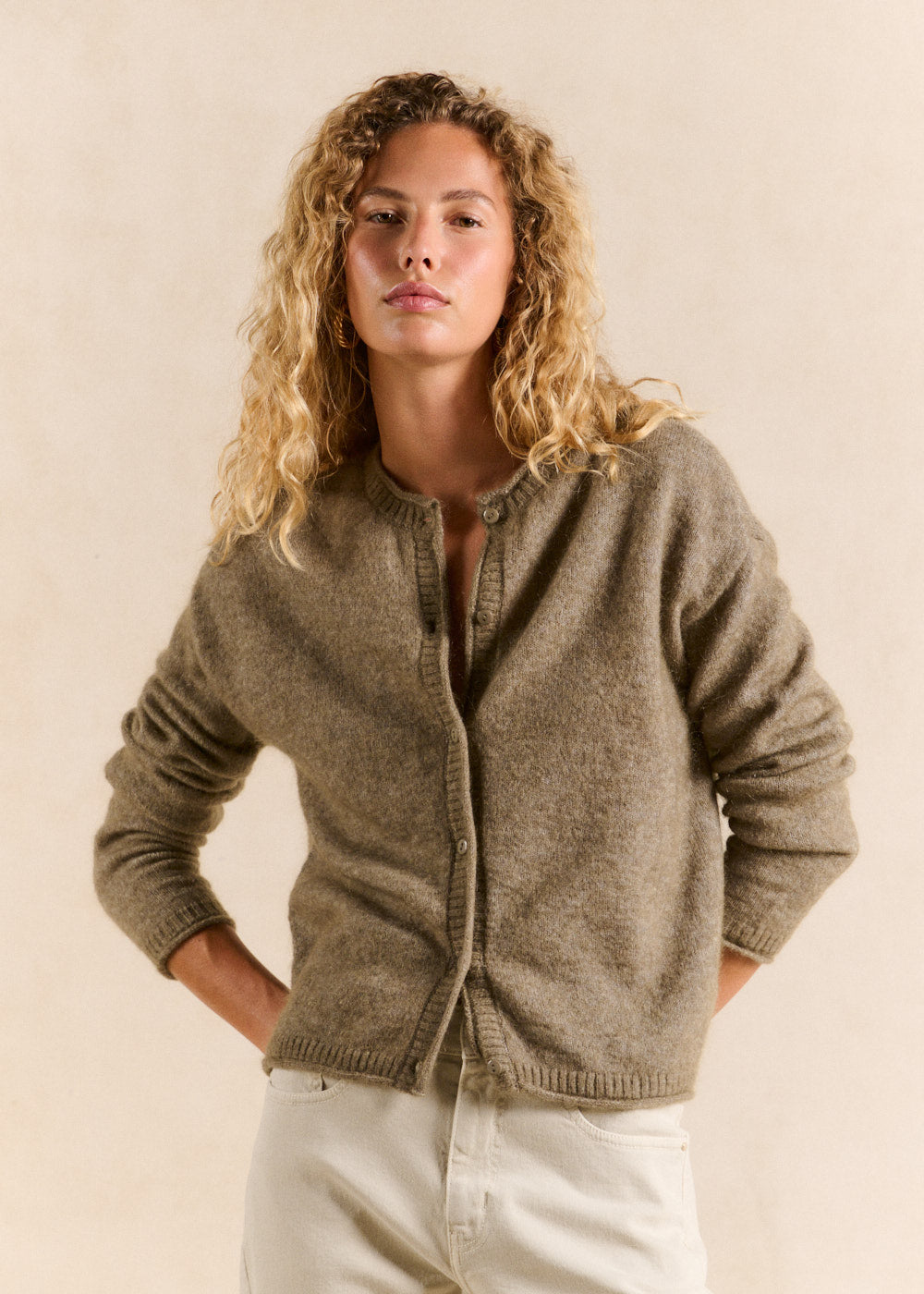 Round-neck mohair cardigan - Sud Express - 1 - Sud Express