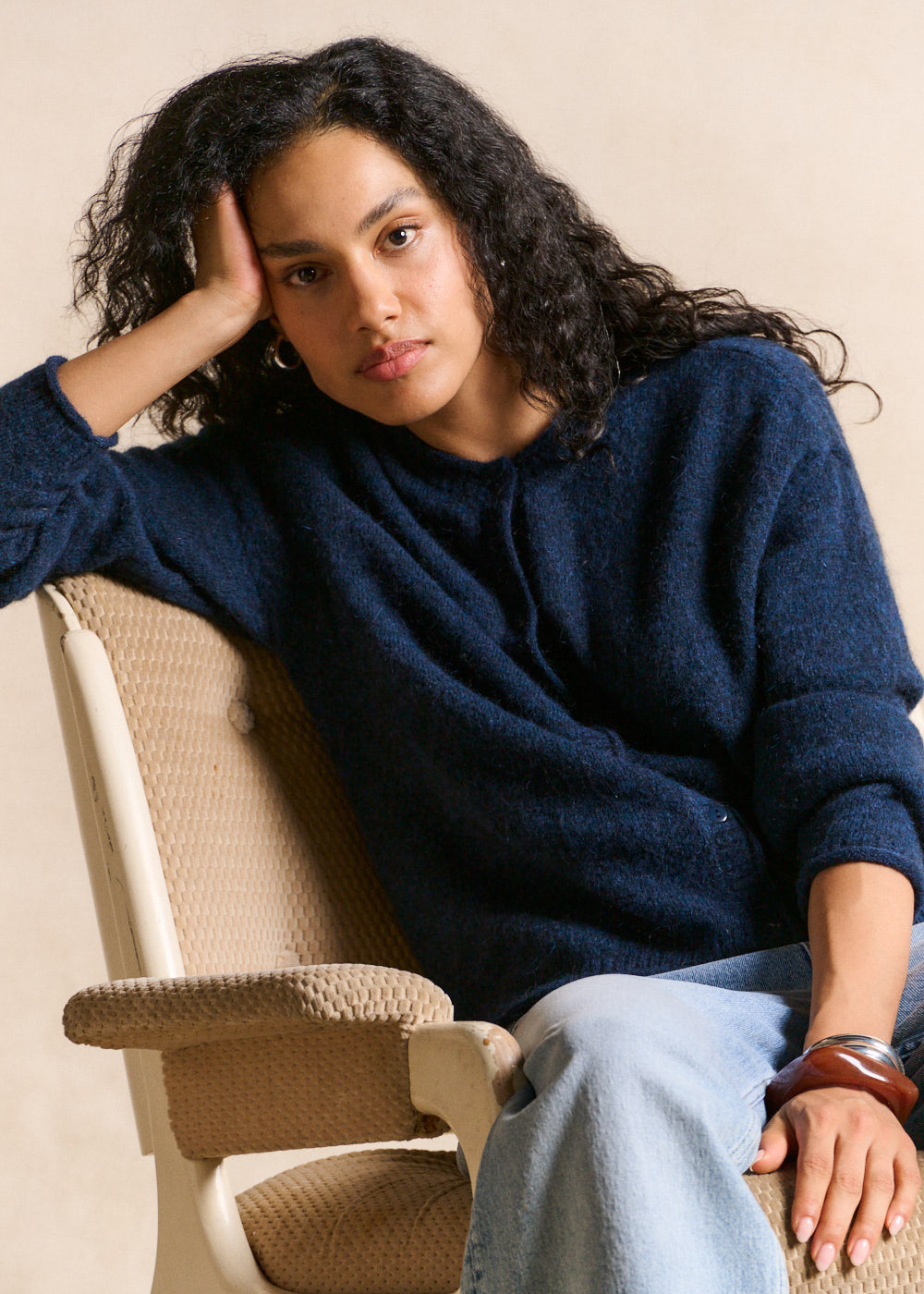 Round-neck mohair cardigan - Sud Express - 4 - Sud Express
