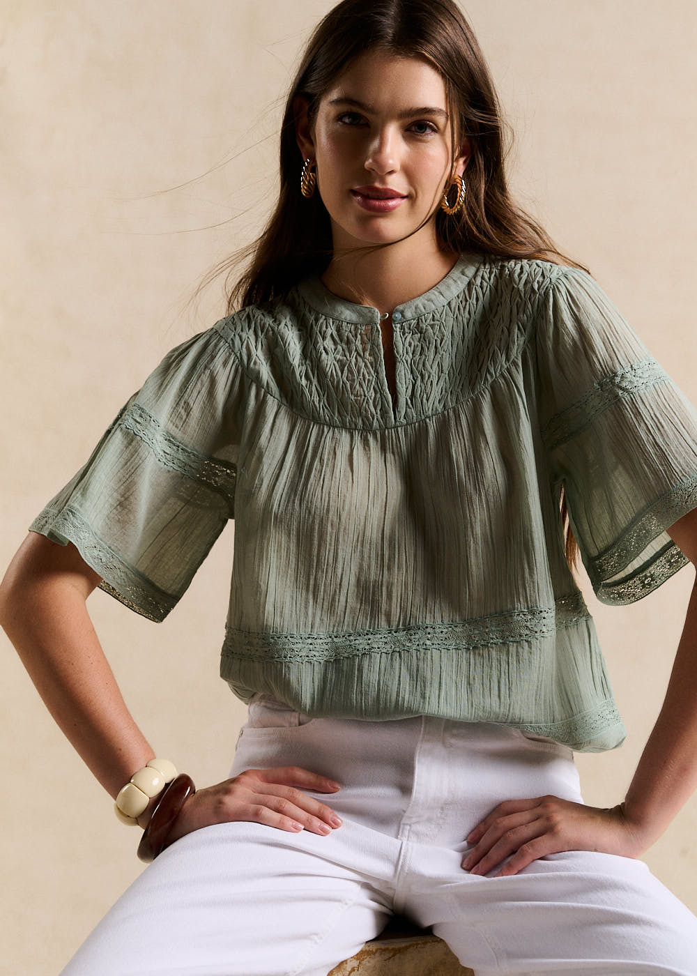 Embroidered Cotton Top - Sud Express - 4 - Sud Express