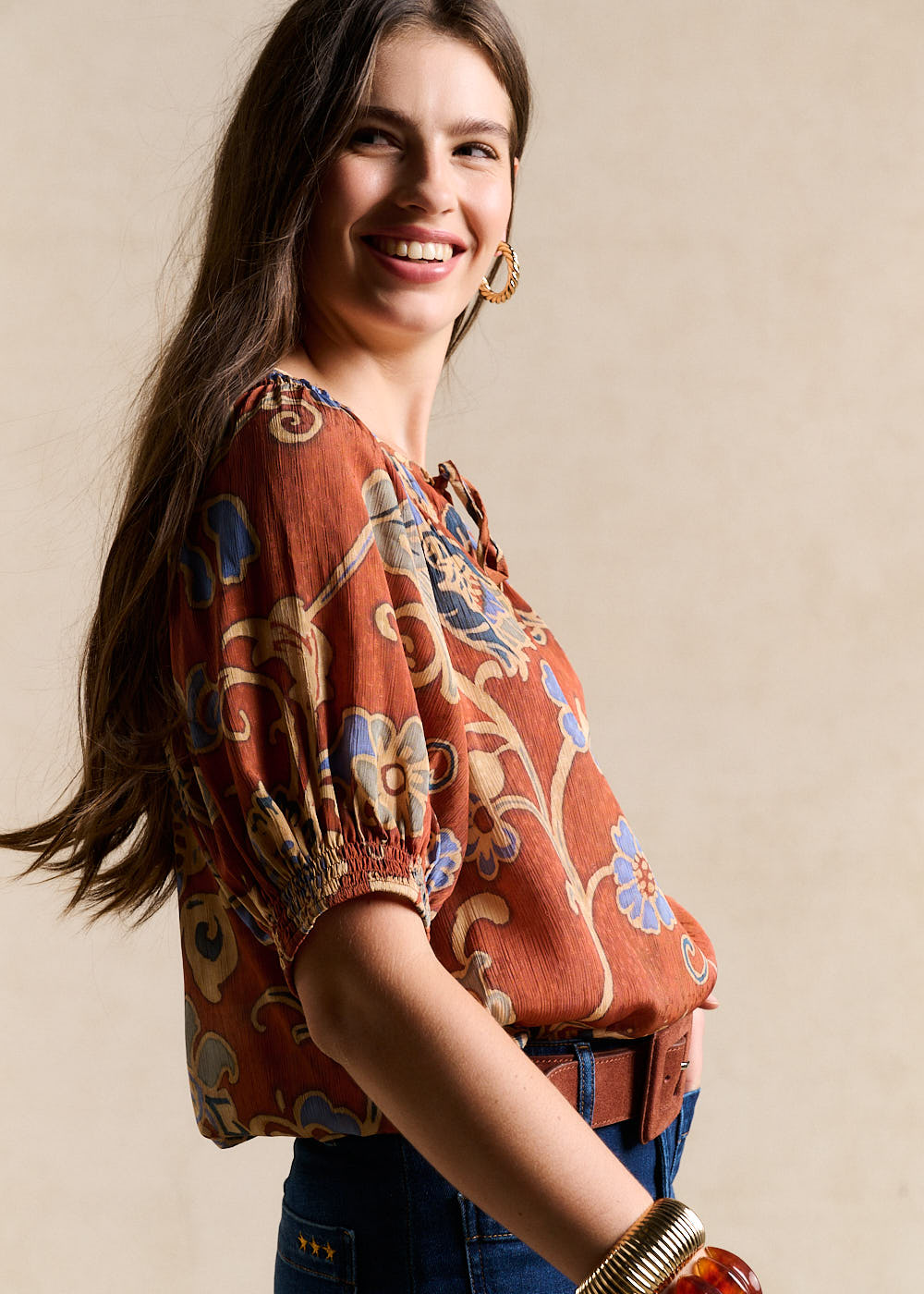 Floral Paisley Print Top - Sud Express - 5 - Sud Express