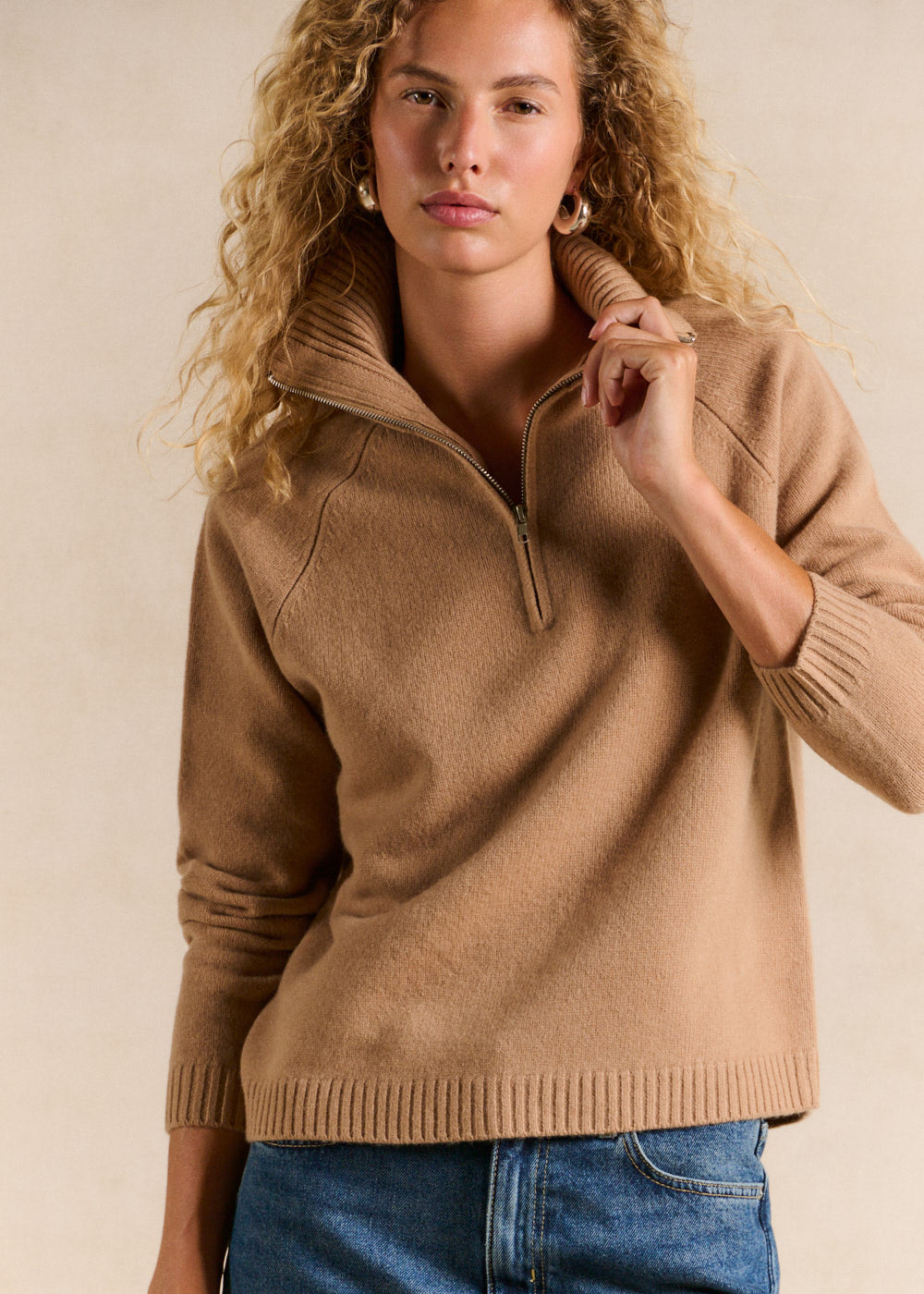 Zipped wool roll-neck jumper - Sud Express - 1 - Sud Express