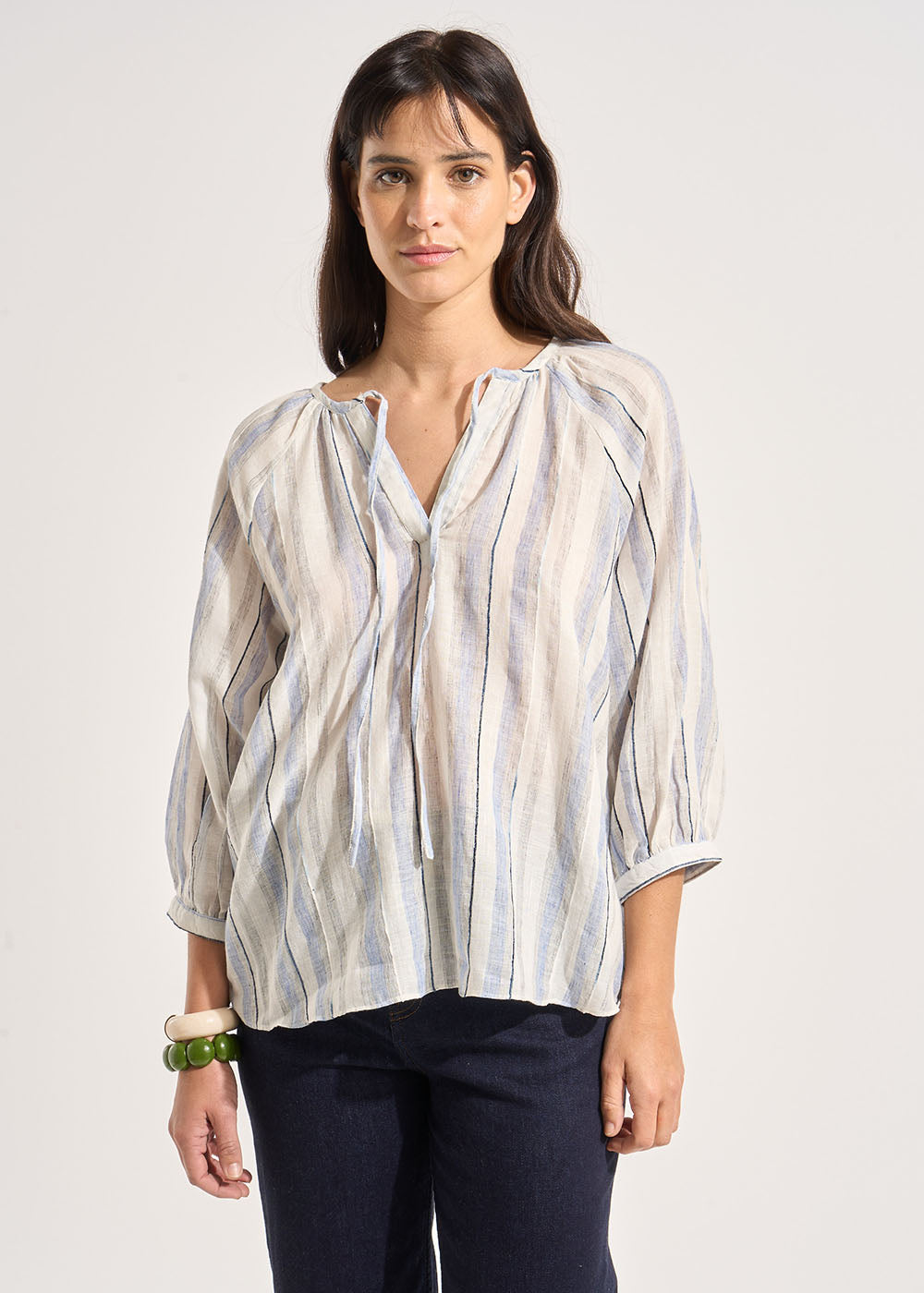 Blouse rayée en coton - Sud Express - 2 - Sud Express
