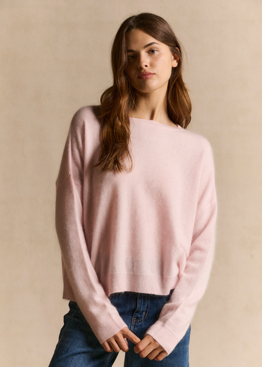 Boat neck sweater in brushed wool and cashmere - Sud Express - 1 - Sud Express