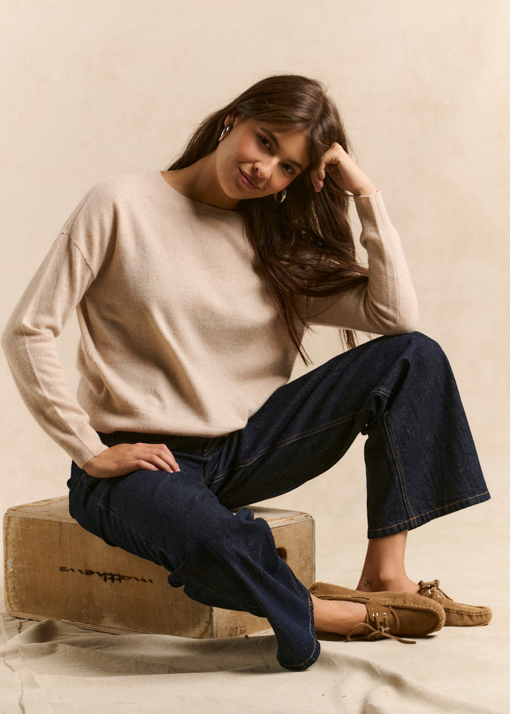 Relaxed-fit cashmere jumper with metallic thread - Sud Express - 1 - Sud Express