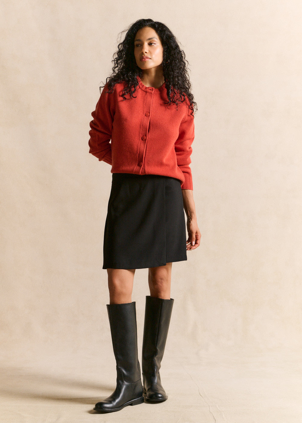 Round-neck wool cardigan - Sud Express - 5 - Sud Express