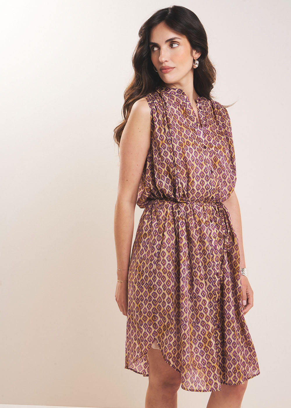 Sleeveless printed dress - Sud Express - 5 - Sud Express