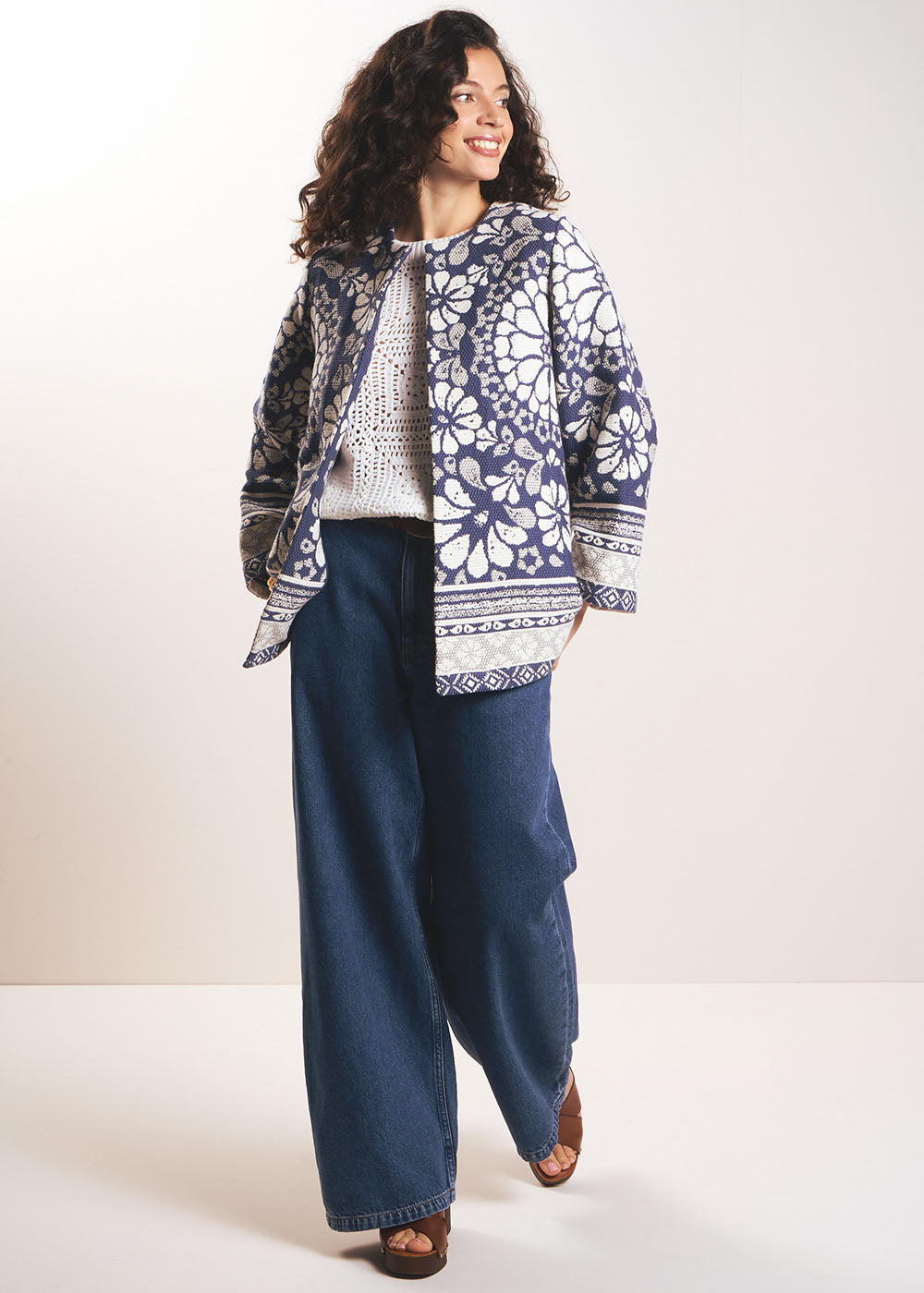 Floral print cotton jacket - Sud Express - 1 - Sud Express