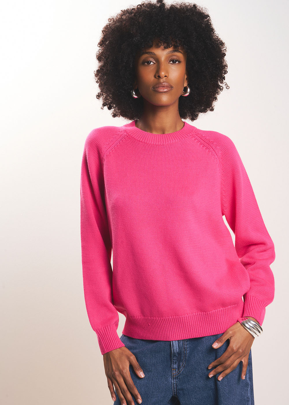 Round neck cotton jumper - Sud Express - 5 - Sud Express