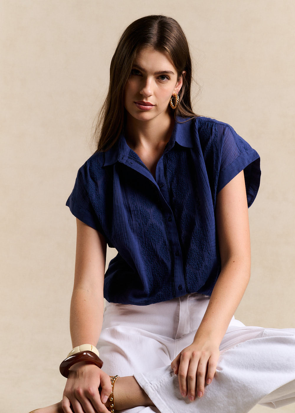 Embroidered Cotton Blouse - Sud Express - 5 - Sud Express
