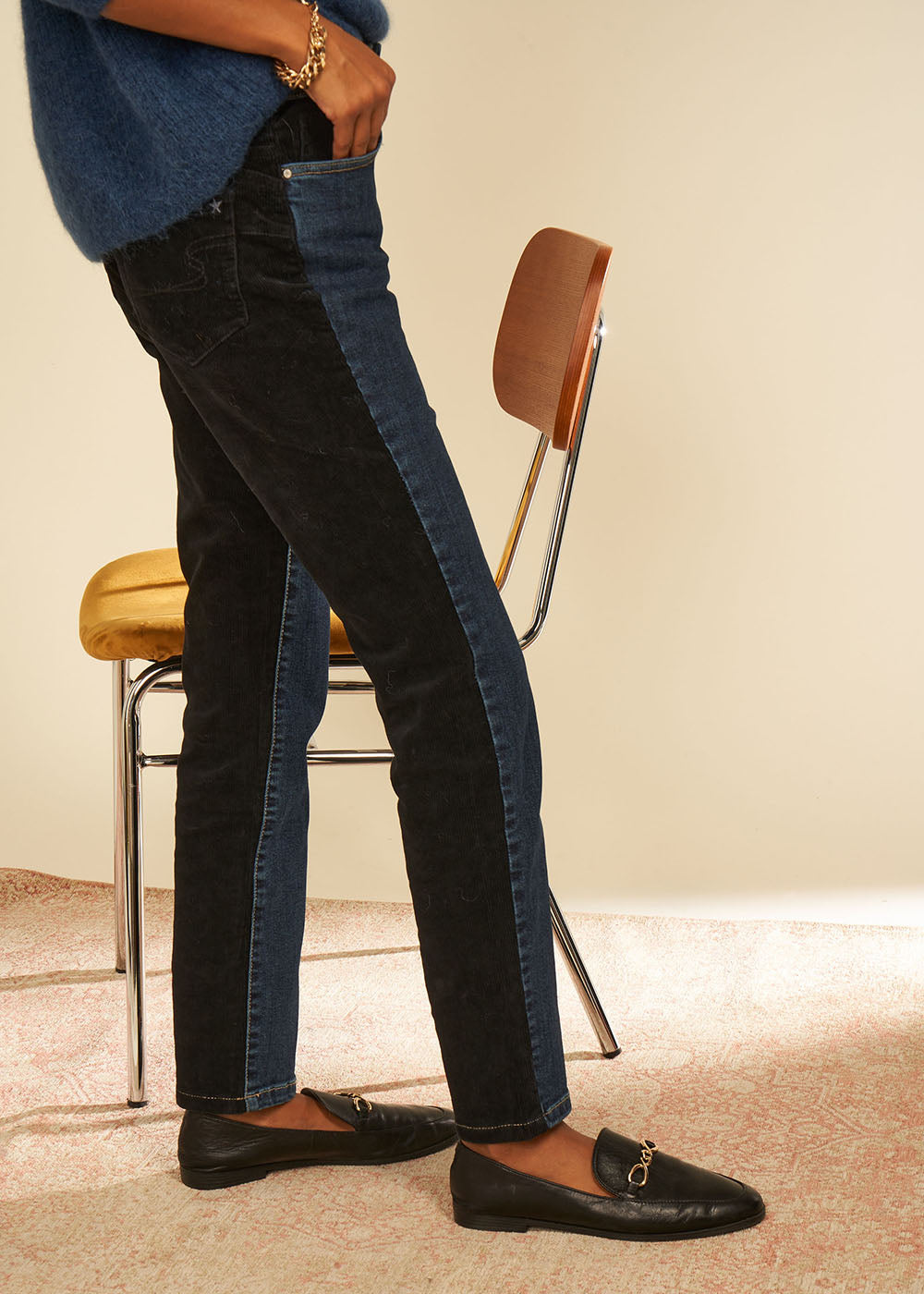 Bi-material jeans - Sud Express - 4 - Sud Express