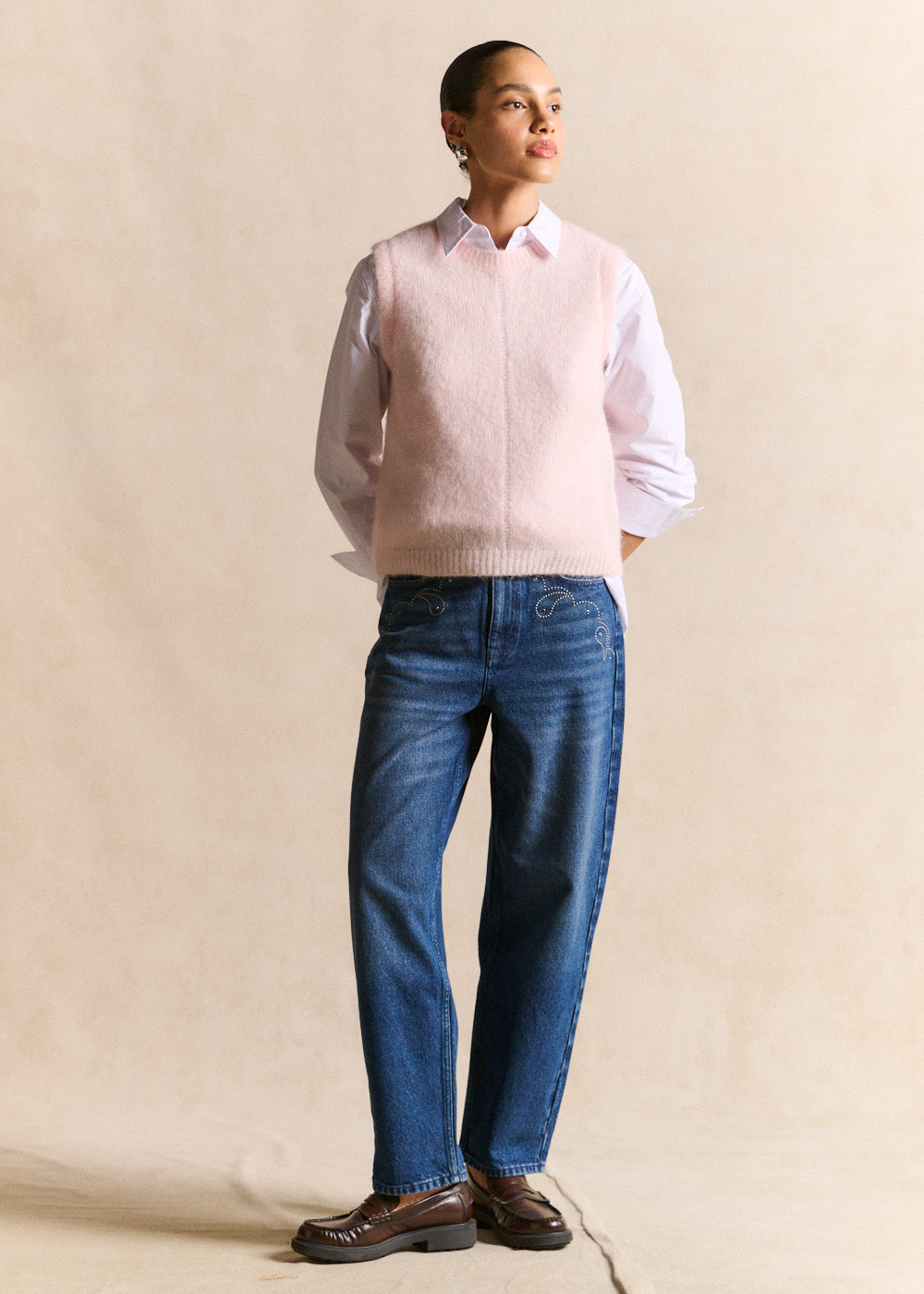 Sleeveless mohair knit vest, straight fit - Sud Express - 4 - Sud Express
