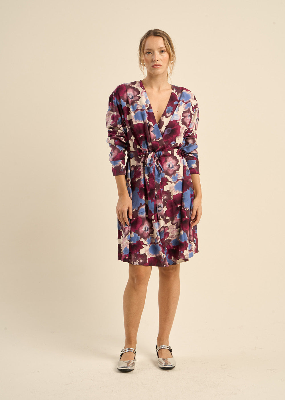 Printed V-neck dress - Sud Express - 5 - Sud Express
