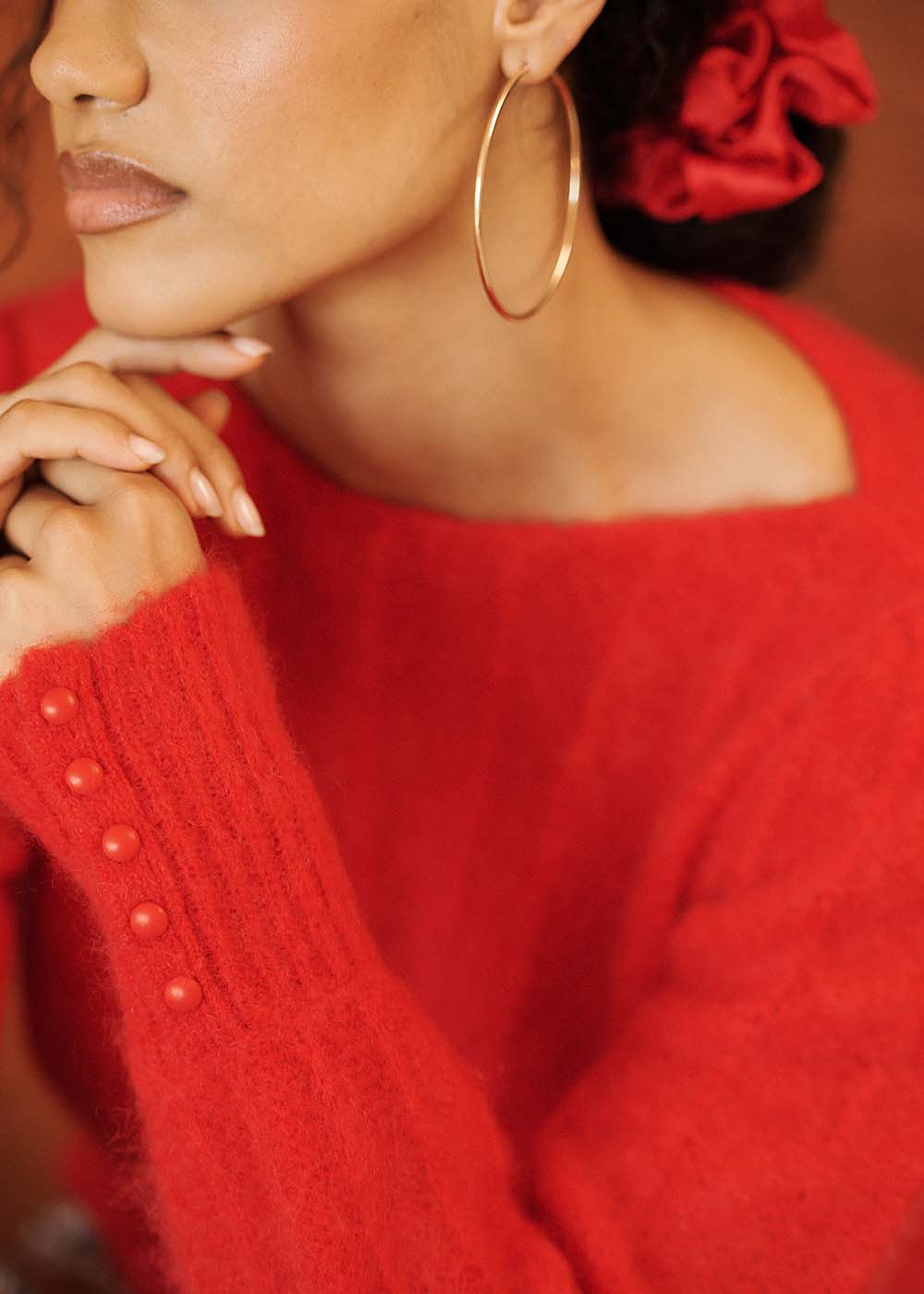 Straight jumper with buttons at the cuffs - Sud Express - 2 - Sud Express