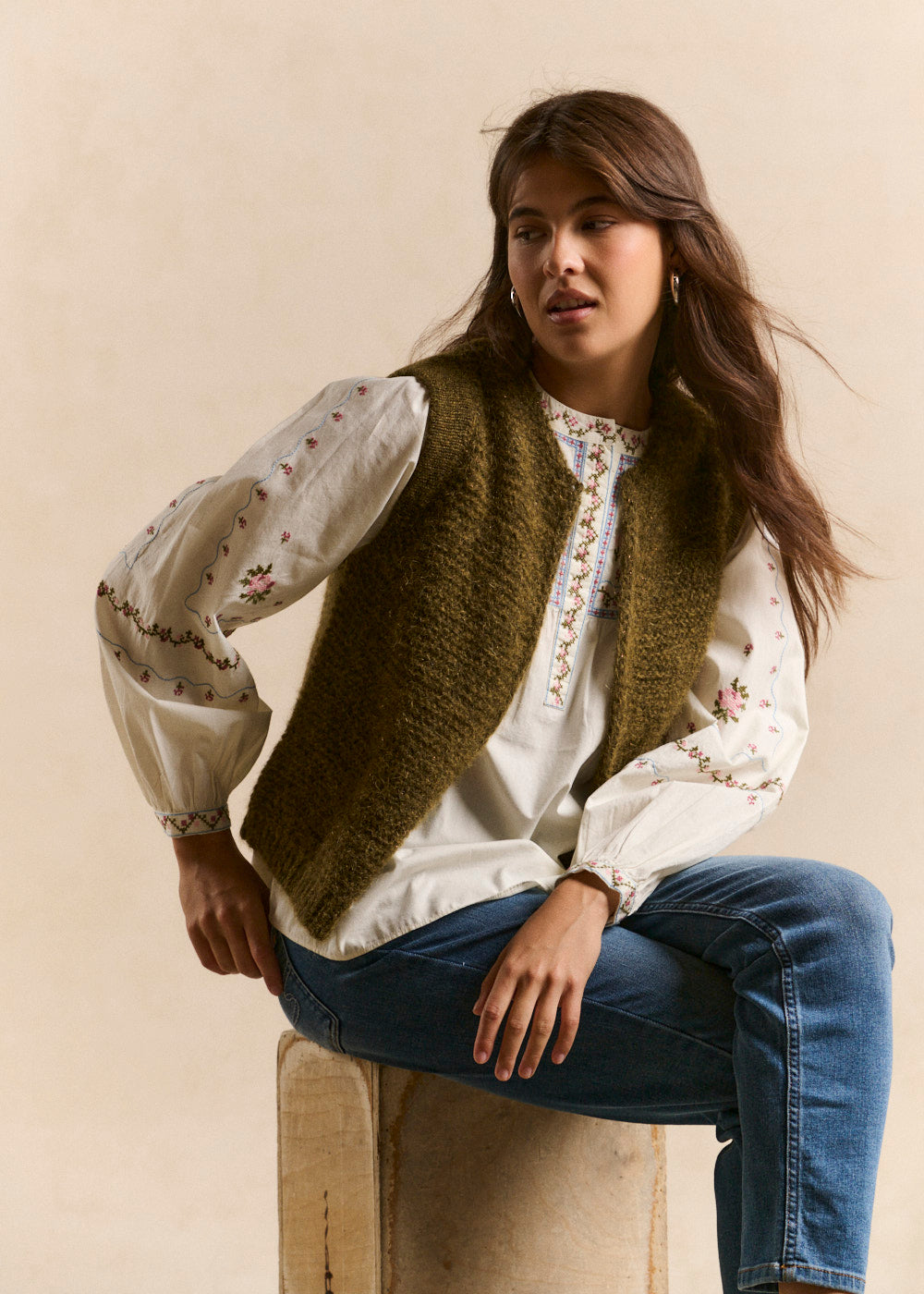 Cardigan sleeveless shorts in mohair - Sud Express - 4 - Sud Express
