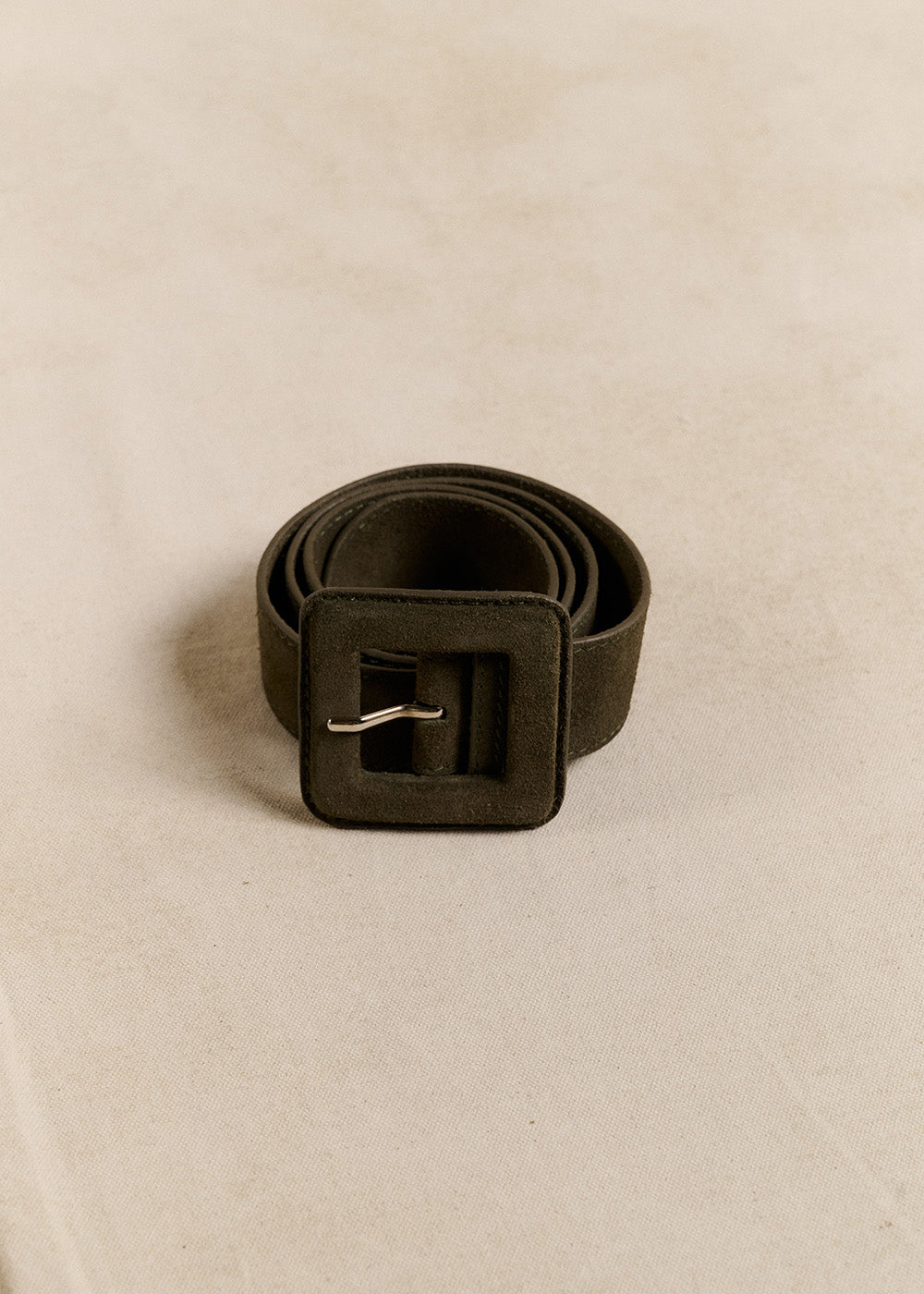 Wide leather belt with a square buckle - Sud Express - 1 - Sud Express
