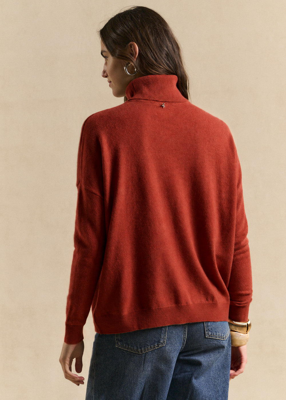 High-neck cashmere pullover, loose fit - Sud Express - 3 - Sud Express