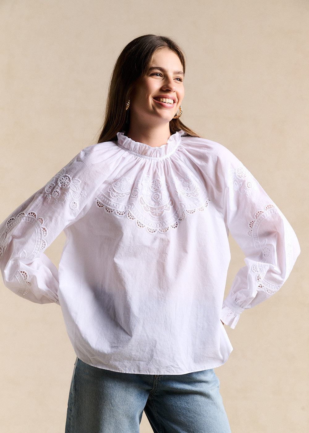 TISABEL Embroidered cotton shirt - 1 - Sud Express - Sud Express