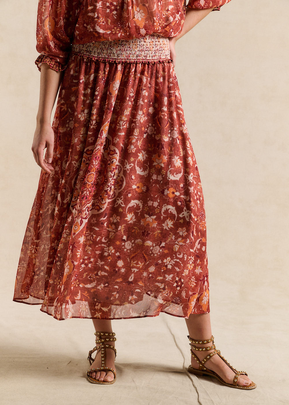 JALBANIA Paisley print midi skirt - 1 - Sud Express - Sud Express