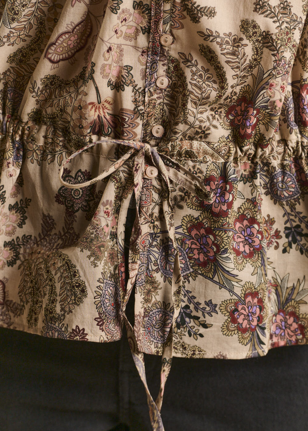 Floral print cotton blouse - Sud Express - 4 - Sud Express
