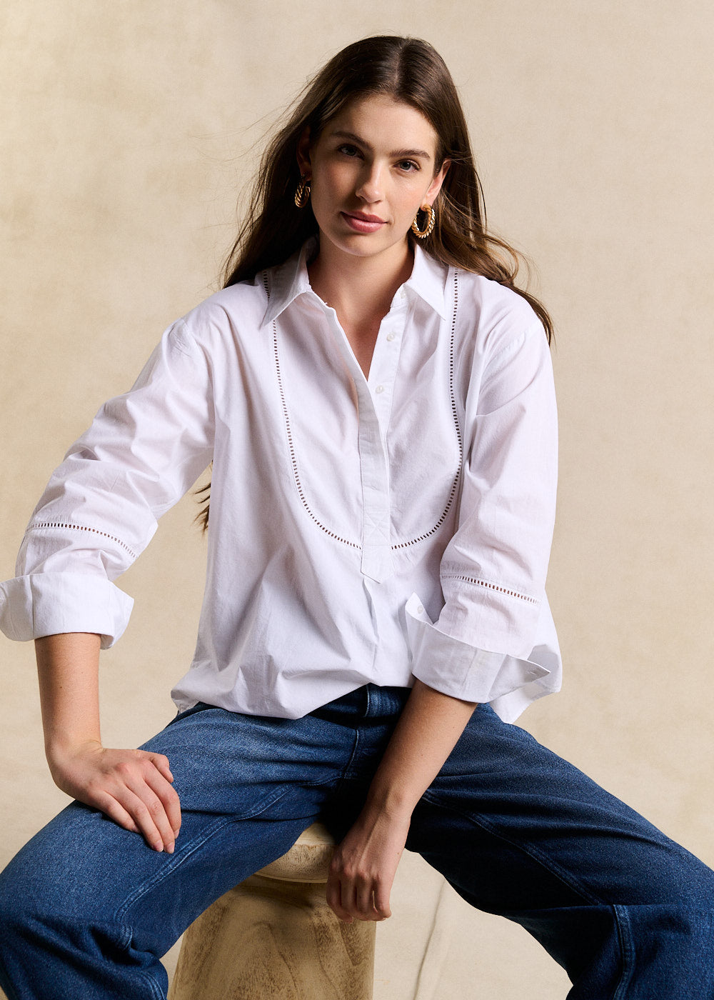 Openwork cotton shirt - Sud Express - 5 - Sud Express