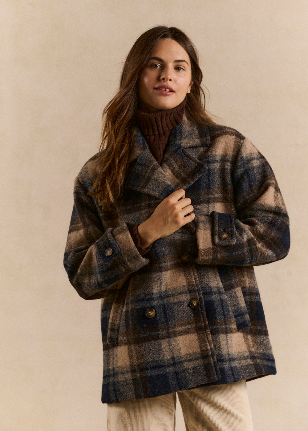 Short checked coat - Sud Express - 5 - Sud Express