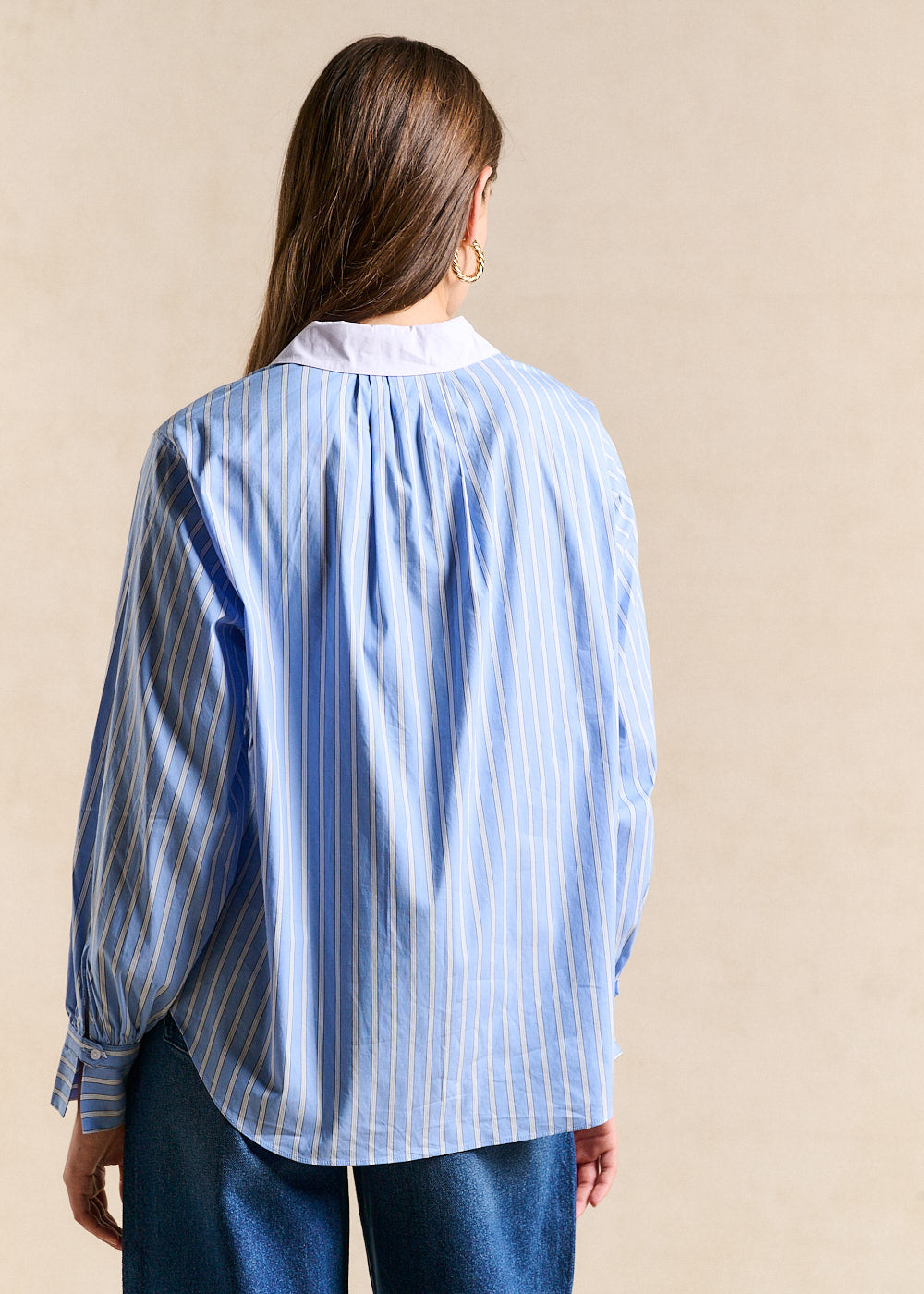 Striped shirt with contrast collar - Sud Express - 3 - Sud Express