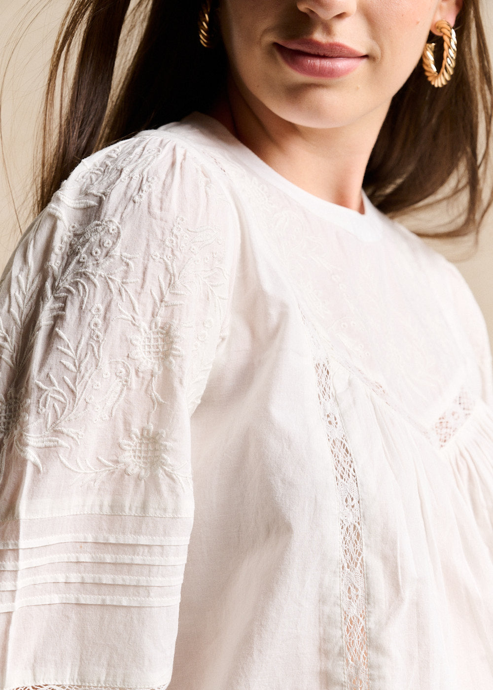 TALLIA Embroidered cotton voile blouse - 4 - Sud Express - Sud Express