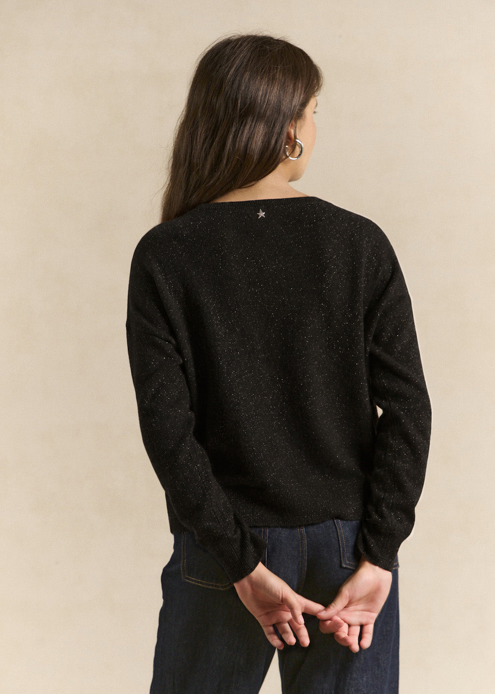 Relaxed-fit cashmere jumper with metallic thread - Sud Express - 3 - Sud Express