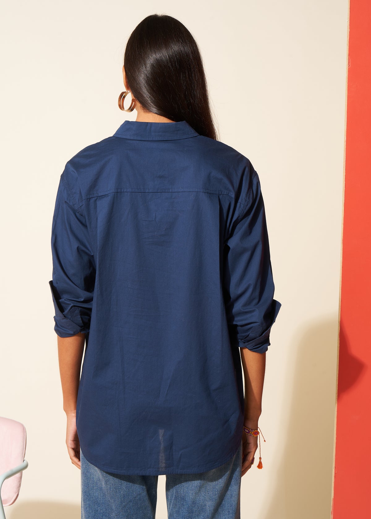 Loose cotton poplin shirt - Sud Express - 3 - Sud Express