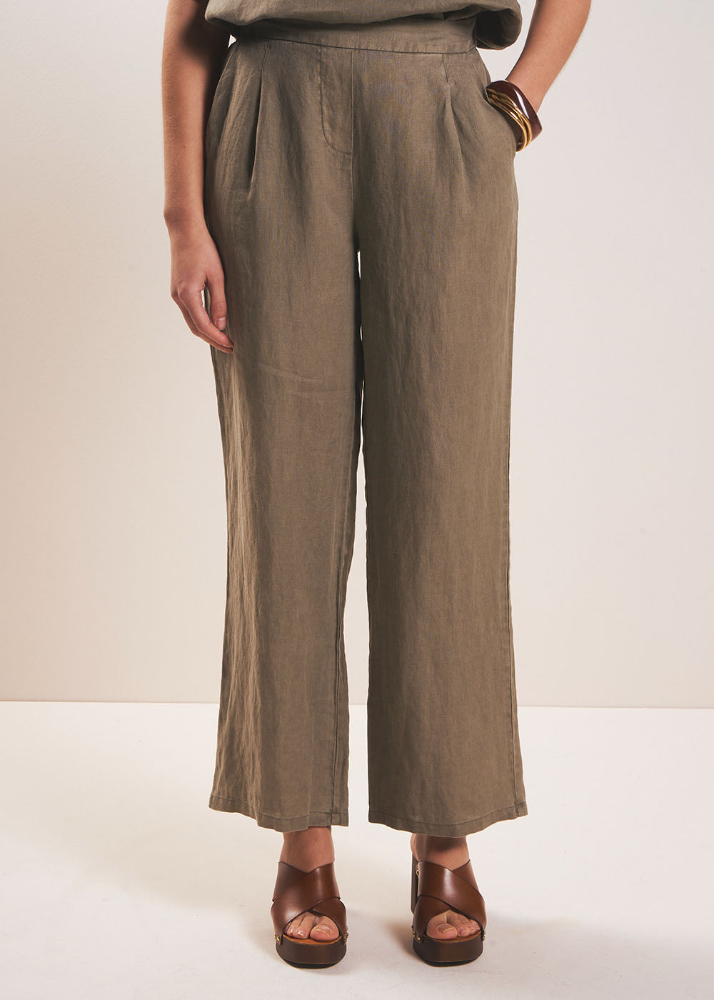 Straight-leg linen pants - Sud Express - 5 - Sud Express