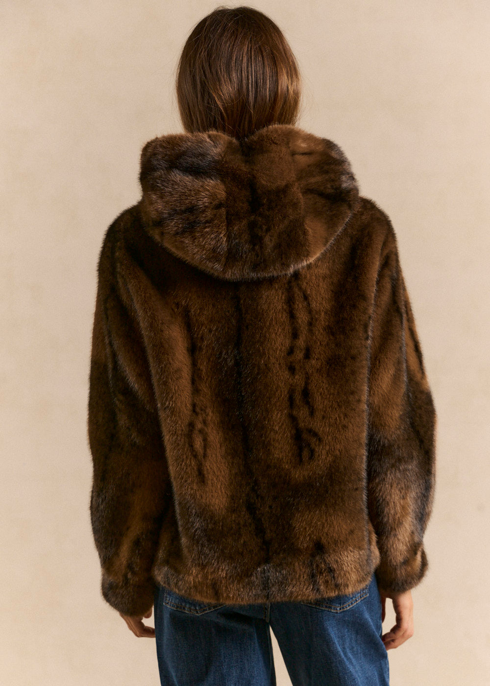 Hooded faux fur coat - Sud Express - 3 - Sud Express