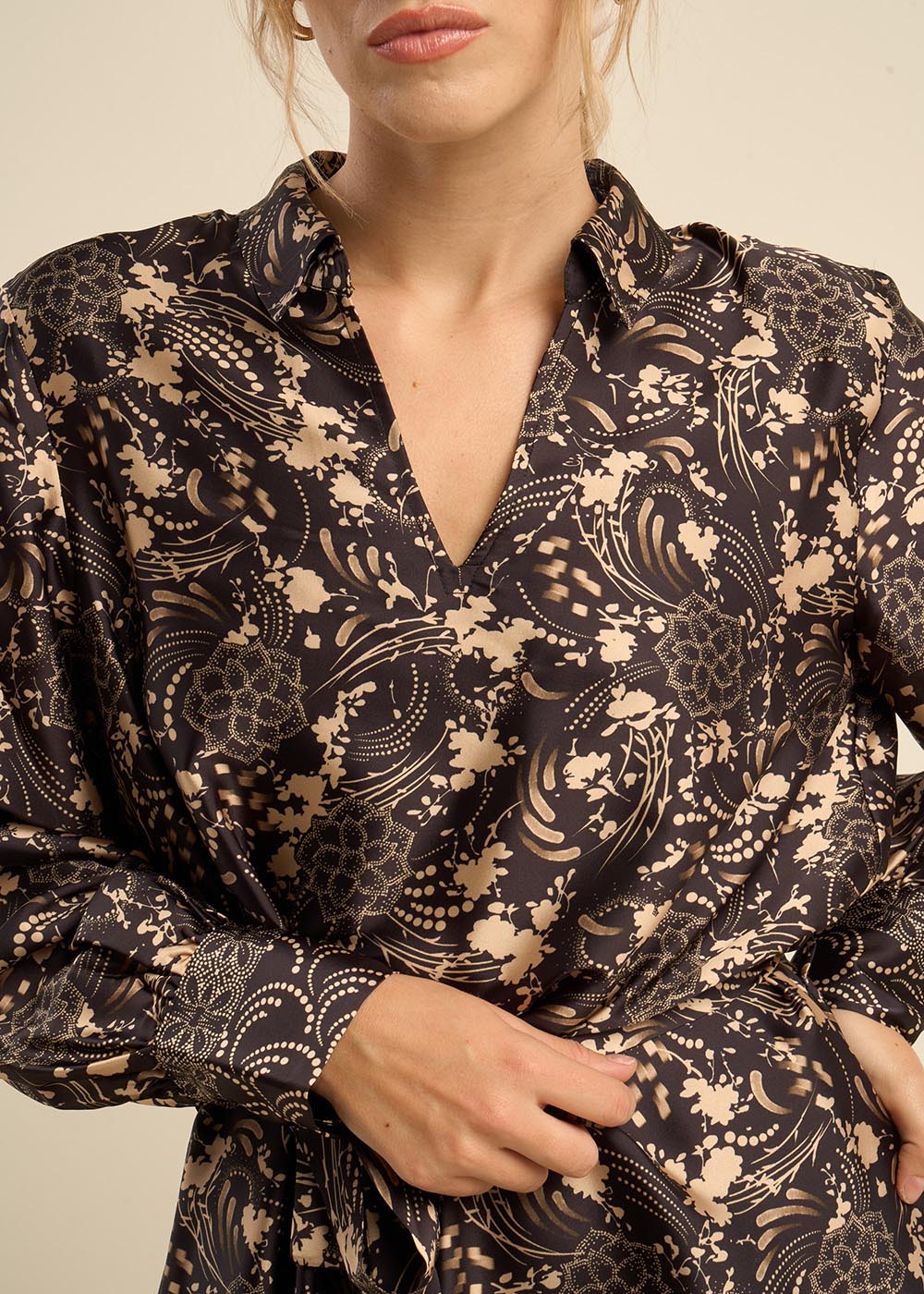 Long-sleeved printed dress - Sud Express - 2 - Sud Express