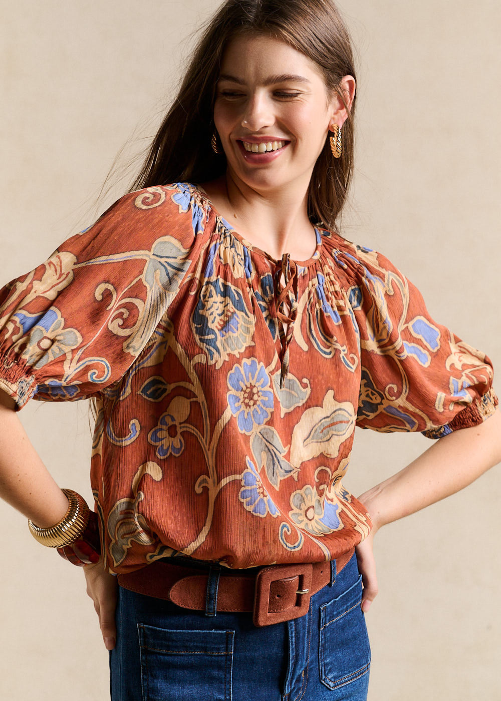 TOSCANI Floral Paisley Print Top - 1 - Sud Express - Sud Express