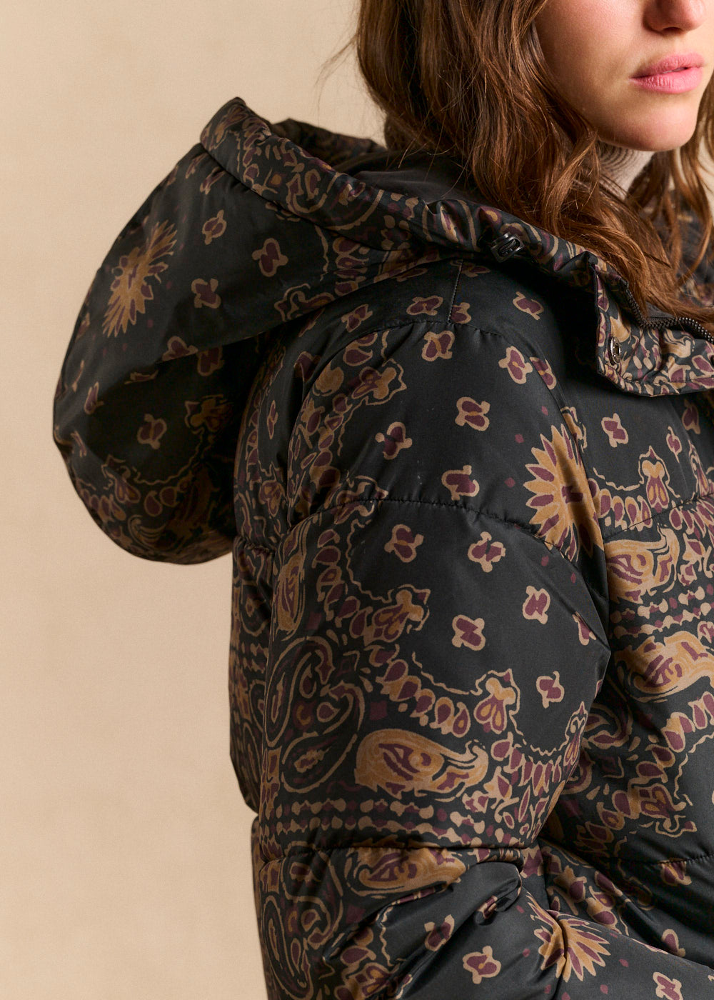 Paisley-print hooded puffer jacket - Sud Express - 5 - Sud Express
