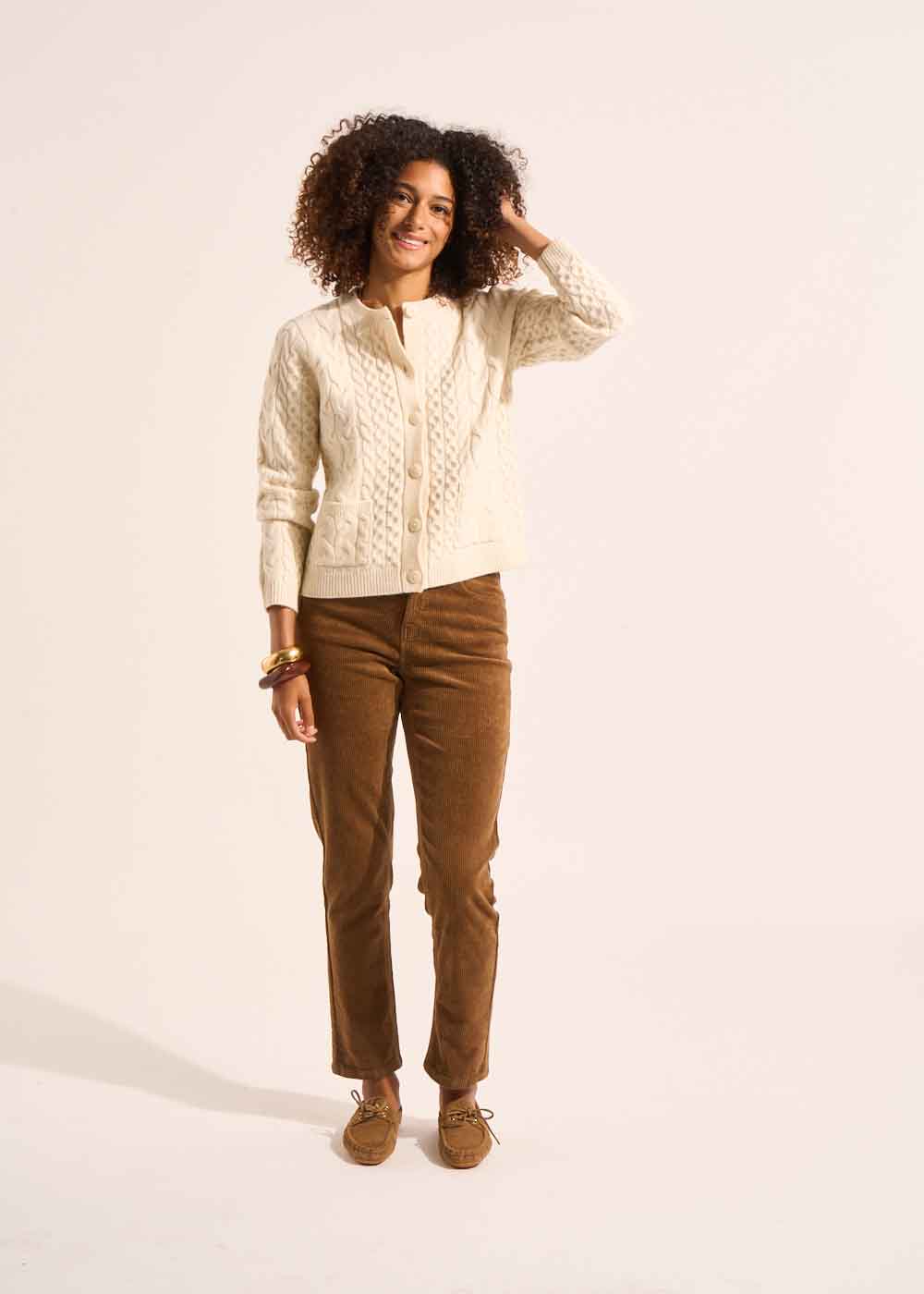 Twisted wool cardigan with patch pockets - Sud Express - 6 - Sud Express