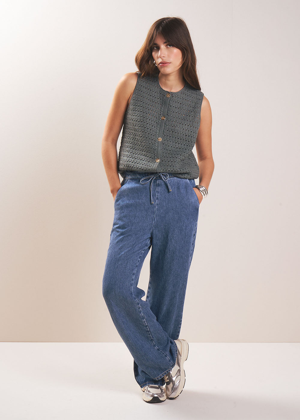 Cotton sleeveless waistcoat - Sud Express - 5 - Sud Express