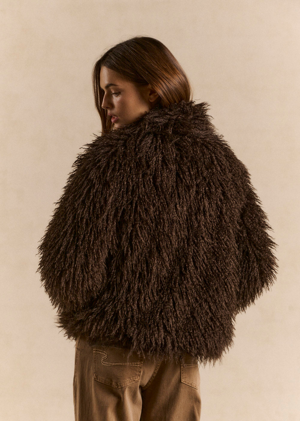 Cropped faux fur jacket - Sud Express - 3 - Sud Express