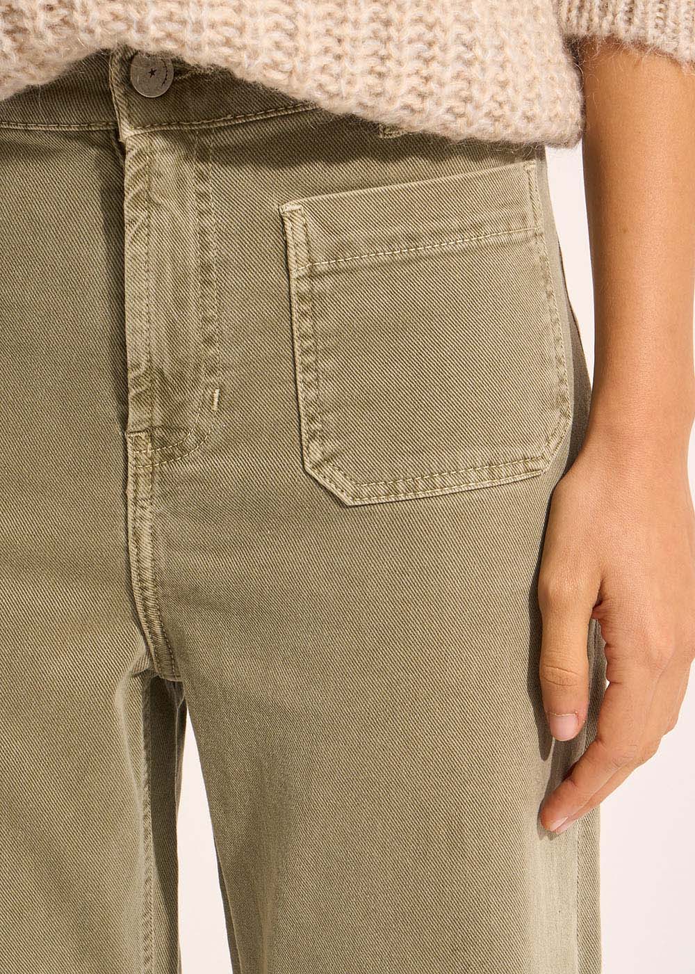 High-waisted cotton trousers - Sud Express - 4 - Sud Express