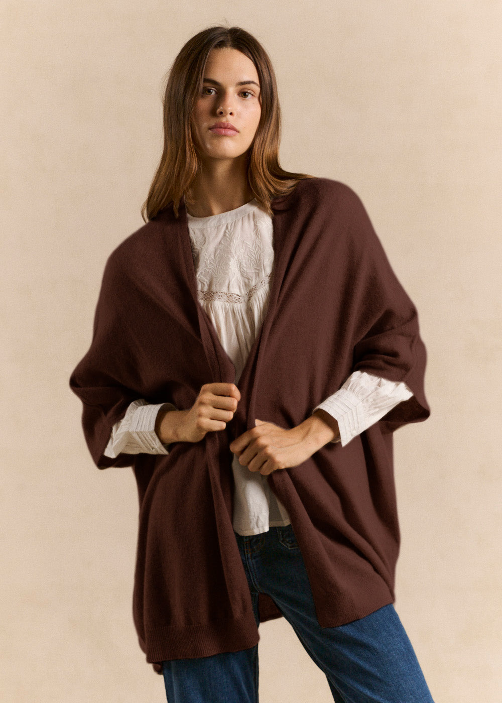 GWENAELLA Oversized long cashmere cardigan - 1 - Sud Express - Sud Express