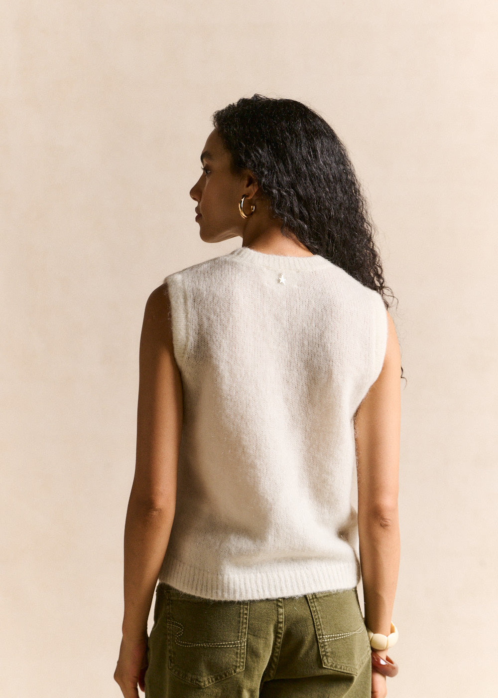 Sleeveless mohair knit vest, straight fit - Sud Express - 3 - Sud Express